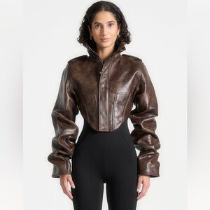 Brown Vegan Leather Jacket
